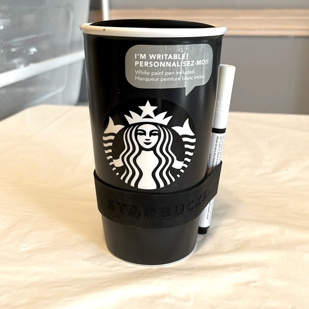 NEW Limited Edition Starbucks Write-On Ceramic 12oz Tumbler